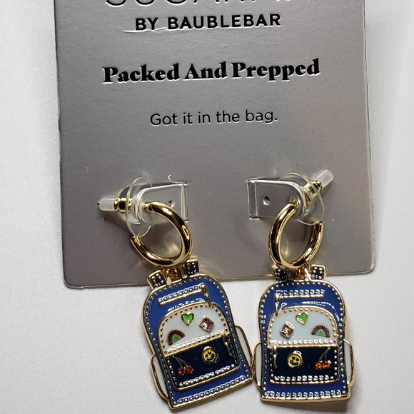 Sugarfix by Baublebar Packed and Prepped Backpack Statement Earrings - Picture 1 of 4